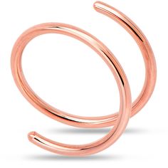 an open rose gold ring on a white background