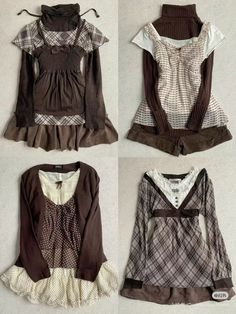 Outfit Inspo Brown, Cutesy Clothes, Cute Ootd, Shoujo Girl, Brown Skirt, Brown Outfit, Dream Outfits, Grunge Goth