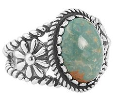 Designed with a stunning oval-shaped gemstone, this sterling silver ring is a bold complement to your look. From American West Jewelry. Rope Frame, Rope Ring, Silver Ring Designs, Jewelry Images, Western Jewelry, American West, Men's Ring, Green Turquoise, Turquoise Gemstone