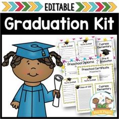 an editable graduation kit for students to practice their writing skills and read alouds