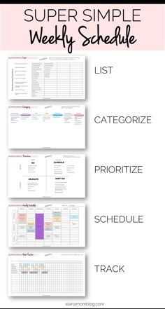 the super simple weekly schedule is shown with text overlays that reads,'super simple