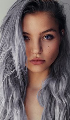 Love this color! Grey Hair Wig, Grey Blonde Hair, Hair Chalk, Hair Color Pastel, Long Gray Hair, Hair Color Trends, Gray Hair