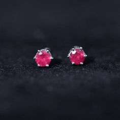 Product Details Grab this Solitaire Earrings for your lady love to make her feel special, adorned with Round Cut Ruby set as Solitaire in 6 Prong Setting. This Stud Earrings crafted in Solid Gold Metal. Product Information SKU SHP-EARRINGS0621109454 Length 4.5 mm Width 4 mm Weight 0.72 gm (Approximate) RUBY INFORMATION No.of Stones 2 Pieces Total Weight 0.51 Carat (Approximate) Dimension(approx) Round-4X4 mm-2 Pcs Color Red Cut Brilliant Shape Round Setting Type 6-Prong-Setting Quality Grade AAA Red Solitaire Round Cut Jewelry, Ruby Earrings With Prong Setting In Round Cut, Red Round Earrings With Prong Setting, Formal Round Cut Ruby Earrings, Ruby Round Cut Earrings Fine Jewelry, Make Her Feel Special, Ruby Set, Solitaire Earrings, Solitaire Studs