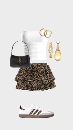 #cheetah #ysl #gold #ootd #zara #outfits Cheetah Print Outfits, Leopard Print Outfits, Fall White, Outfit Inspo Casual, Looks Party, Cute Preppy Outfits, Simple Trendy Outfits