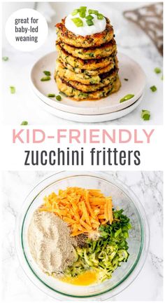 Zucchini Fritters Blw, Carrot And Zucchini Fritters, Blw Veggie Fritters, Zucchini Tots For Baby, Veggie Fritters Baby, Zucchini Recipes Blw, Tofu Recipes For Baby, Zucchini Recipes Toddler