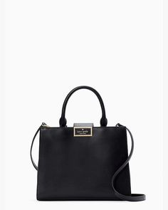 Reegan Satchel | Kate Spade Outlet Leather Satchel With Logo Hardware, Rectangular Work Bag With Logo Hardware, Rectangular Work Bags With Logo Hardware, Kate Spade Outlet, Logo Line, Leave Behind, Script Logo, One Bag, Satchel Bag