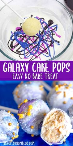 galaxy cake pops are an easy no bake treat