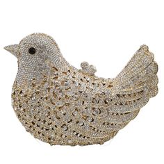 PRICES MAY VARY. Mini Size: 18.5 x 13.0 x 6.0 CM which is 7.2 x 5.3 x 2.4 Inches, this bird shape rhinestone party clutch is designed to be very mini size Heavy-weight: 0.81 KG which is 1.8 LB, this pigeon crystal clutch wedding bag is designed to be Heavy-weight Compact Capacity: This bird shape diamond prom clutch bag can NOT hold any phones, but it is suitable for lipsticks, keys, tissues and credit card Two Detachable Copper Chain Strap with lobster clasp, one long shoulder chain strap and o Mary Frances Purses, Bridal Clutch Bag, Crystal Purse, Wedding Handbag, Party Handbags, Rhinestone Clutch, Crystal Bags, Crystal Clutch, Metallic Purse