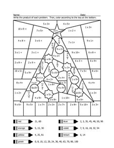 the christmas tree worksheet is shown in black and white with numbers on it