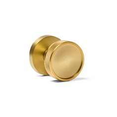 an image of a brass door knob on a white background with clipping for text