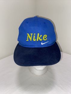 Vintage Nike Youth Blue Green Adjustable One Size Hat Cap. Nike Cap, Nike Hat, Blue Hat, Hat Cap, Vintage Nike, Old School, Blue Green, Money, Nike