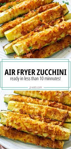 air fryer zucchini is ready in less than 10 minutes and it's delicious