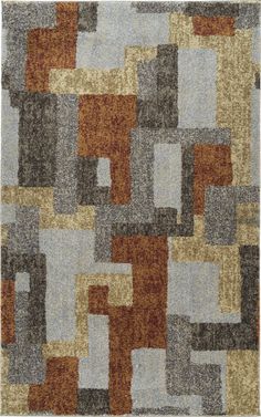 an area rug with different colored squares on it