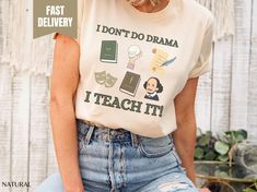 Don't forget the Drama Teacher in your life!  He or she will love this "I don't do drama I teach it," sarcastic theater teacher shirt as part of the Specials Crew. This would also make a great gift for the back to school season. **GET 60% OFF NOW BY SIGNING UP FOR MY VIP CLUB! Open a new tab in your web browser and go to JTMCLUB.COM for instant savings! This is a 5-star rated shop so you can shop with confidence that your satisfaction is my top priority.  Please send me a message if you have any Theater Teacher, Theatre Shirts, The Specials, Drama Teacher, Vip Club, Teacher Mom, School Season, Teacher Tees, Top Priority