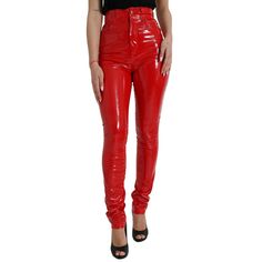 Step Into Luxury With These Gorgeous High-Waist Skinny Pants From Dolce Gabbana. Tailored To Perfection, These Vibrant Red Trousers Are A Stunning Blend Of Comfort And High Fashion. Designed To Flatter And Crafted With The Finest Materials, They Feature A Slim Silhouette That Elongates Your Legs, Topped With A Classic Zipper Closure For A Seamless Fit. Logo Details Add A Touch Of Brand Prestige, Making These Pants A Must-Have For Any Style-Conscious Wardrobe. Perfect For Adding A Pop Of Color To Luxury Red Fitted Bottoms, Luxury Fitted Red Bottoms, Designer Fitted Trousers, Red Fitted Full Length Bottoms, Fitted Full-length Red Bottoms, Red Fitted Trousers, Luxury High Waist Pants, Red Fitted Pants For Party, Luxury Fitted Bottoms For Party