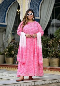 This beautiful Afghani suit set is the perfect choice for a festive gathering.The set is made from high-quality cotton fabric, so it is both comfortable and breathable.Festival Dress, Wedding Dress For Women, plus size indian wear, large size Suit Set | plus size indian clothes | plus size kurti for woman | diwali festival dress PRODUCT DETAILS: Fabric:- Cotton Print:-  All-Over Floral Print Style:-  Anarkali Kurta Dupatta Set DESIGN DETAILS: 100% Pure cotton Cotton Embroidered Traditional Flora Navratri Anarkali Set With Traditional Drape, Ankle-length Printed Motifs Salwar Kameez, Transitional Floral Print Semi-stitched Salwar Kameez, Floral Print Salwar Kameez With Traditional Drape, Mulmul Anarkali Set With Dupatta, Palazzo Set For Puja, Diwali Floral Print Anarkali Set, Diwali Floral Anarkali Set With Traditional Drape, Pink Floral Print Straight Kurta Traditional Wear