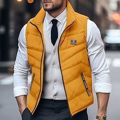 Season:Winter; Fabric:95% Cotton; Look After Me:Wet and Dry Cleaning,Washable; Gender:Men's; Occasion:Weekend,Office  Career,Casual Daily,Date; Function:Casual,Outdoor,Sports; Pattern:Plain; Design:Pocket; Neckline:Lapel; Outerwear Type:Quilted Vest,Winter Coat; Front page:FF; Listing Date:09/26/2023; Bust:; Length:; Shoulder Width: Pocket Office, Sports Pattern, Red Puffer Jacket, Winter Puffer Coat, Red Puffer, Mens Cardigan Sweater, Black White Yellow, Mens Winter Coat, Winter Fabric