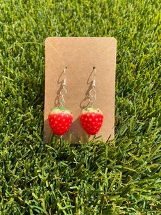 🍓 Strawberry dangle earrings  Free shipping in the USA Casual Single Dangle Earring, Nickel-free Casual Drop Earrings, Nickel Free Casual Drop Earrings, Casual Dangle Hoop Earrings For Gift, Casual Dangle Hoop Earrings As Gift, Single Casual Drop Earring, Casual Single Drop Earring, Nickel-free Casual Earrings For Gifts, Casual Drop Earrings As Gift