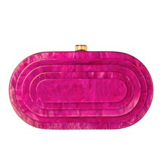 Add a touch of vintage-inspired flair to your outfit with this bold fuschia Art Deco Acrylic Clutch Handbag. This beautiful pearlized resin bag can be worn as a clutch or crossbody, and features a hinged closure for easy access. At just 1.28 lbs and measuring 8.25 x 4.5, it's the perfect size for all your essentials. It also has an internal chain that can flip out to make it double as a shoulder bag or crossbody. Fuschia Clutch, Resin Clutch, Resin Bag, Clutch Pink, Acrylic Clutch, Pink Accessories, Bag Bag, Bold Fashion, Clutch Handbag