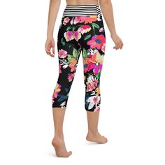 Women's swim pants capri length, UPF 50 sun protection. • 82% polyester, 18% spandex • Very soft four-way stretch fabric • Comfortable high waistband • Mid-calf length • Flat seam and coverstitch Spring Beach Activewear With Stretch, Pink 4-way Stretch Summer Activewear, Pink 4-way Stretch Activewear For Summer, Pink Summer Activewear With 4-way Stretch, Stretch Yoga Bottoms With Upf 50+, Black Summer Yoga Leggings, Moisture-wicking Bottoms For Pilates In Spring, Spring Moisture-wicking Bottoms For Pilates, Summer Yoga Leggings With Moisture-wicking