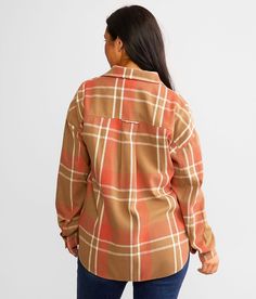 BKE Plaid Boyfriend Flannel Shirt - Brown Small, Women's Tanorange Oversized button down shirt Bust measures 44 on size small Body length 27 on size small. Layering piece(s) and/or accessories sold separately.. 50% Cotton 50% Polyester. Hand wash cold. Do not bleach. Hang to dry. Iron low.. Measurements: Bust -Fullest part of bust with arms at sides. Waist -Circumference of natural waist: above belly button below rib cage. Hips -Standing with feet together fullest part of hips. WOMEN'S TOP SIZE Oversized Button Down Shirt, Womens Flannel Shirt, Waist Circumference, Women Shirts Blouse, Rib Cage, Shirt For Women, Shirts Blouses, Women's Shirts, Layering Pieces