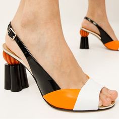 Worn A Couple Of Times 3.5” Heel Height Black Orange, Orange Black, Leather Shoes, Shoes Women Heels, A Couple, Heel Height, Shoes Heels, Size 7, Women Shoes