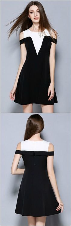 Chic A-ling Black and White Short Party Dress White Short Party Dress, Black And White Party, Winter Coat Dress, Bodycon Dress Casual, Short Party Dress, Black And White Shorts, Dress Black And White, White Party, Low Budget