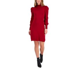 Manufacturer: Taylor Style Type: Sweaterdress Collection: Taylor Sleeve Length: Puff Sleeves Material: 78% Rayon/22% Polyester Fabric Type: Knit Specialty: Solid Sku: BH5973948 Size: XL.  Color: Red.  Gender: female.  Age Group: adult. Hoodie Sweater Dress, Camisole Dress, Mini Sweater Dress, Sweater Dress Women, Red Outfit, Knitting Women, Sleeves (women), Textured Knit, Dress Materials