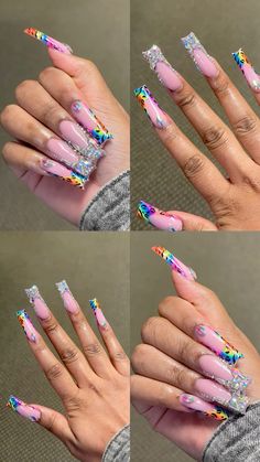 Long Stiletto Nails, Pink Ombre Nails, Acrylic Nail Set, Hard Nails, Finger Nail Art, Exotic Nails, Long Acrylic Nails Coffin, Acrylic Nails Coffin Pink, Acrylic Nails Coffin Short