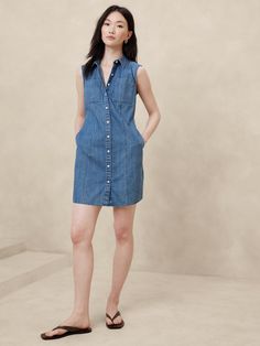 Denim Seamed Mini Dress | Banana Republic Factory Glamorous Fashion, Banana Republic Factory, Spring Looks, New Woman, Denim Dress, Spring Outfits, Banana Republic, Mini Dress, Womens Dresses