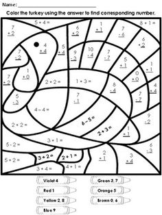 the color by number turkey worksheet is shown in black and white with numbers on it