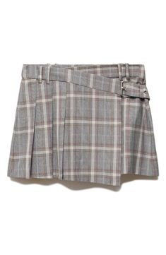 A traditional tartan skirt gets cut short and the result is supercute. True wrap style with adjustable belt closure 70% polyester, 25% viscose, 5% elastane Machine wash, line dry Imported Tartan Skirt, Short Cuts, Adjustable Belt, Wrap Style, Tartan, Mango, Mini Skirts, Size 4, Nordstrom