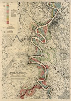 an old map shows the location of several rivers in the area that are connected to each other