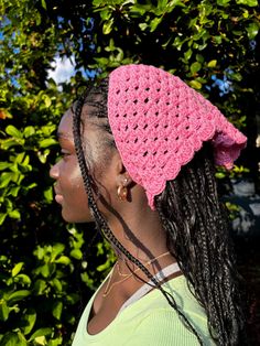 Hand crocheted bandanas available in one solid color or 2 colors mixed.  Made with love! 💕 Casual Headwrap One Size Fits Most, Casual Headwrap For Summer, Pink One Size Fits Most Headwrap For Beach, Handmade Casual Headband For Summer, Casual Handmade Headband, Casual Beach Headband One Size, Casual Pink Bandana For Spring, Pink Headwrap For The Beach, Casual Adjustable Solid Bandana