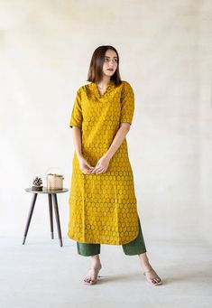 Turquoise 'the store' Plan Kurti Design, Formal Kurtis For Women For Office, Simple Kurti Designs Cotton Printed, Salwar Kurta Designs, Plan Kurti, Ladies Kurta Designs, Women Kurta Designs, Straight Kurti Designs, Cotton Kurties