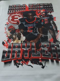 a t - shirt with an image of a football player on it