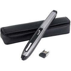 an electronic device is laying next to a case with its lid open and the pen in it