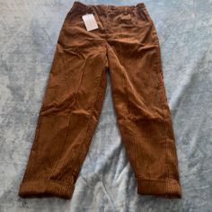 Great Pants Size Small Zipper And Button Closure Waist Elastic Side 15 Inch Inner Thigh 12 Inseam 24.5 Brown Corduroy Pants, Gingham Pants, Pink Trousers, Ankle Dress Pants, Zara Jumpsuit, Cute Pants, Belted Pants, Wide Leg Cropped Pants, Brown Corduroy