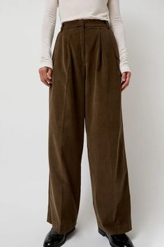 Mijeong Park Thin Corduroy Wide Leg Pants in Light Brown – No.6 Store Cords Pants Outfit, Mijeong Park, Corduroy Wide Leg Pants, Corduroy Pants Women, Brown Trousers, Cords Pants, Pants Women, Corduroy Pants, Pants Outfit