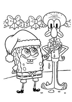 spongebob christmas coloring pages