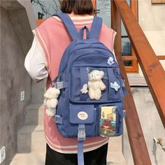 Cute Backpacks For School, High School Backpack, Japanese High School, Cute School Bags, Estilo Harajuku, School Bag College, Girls Backpack, Kawaii Backpack, Girl Backpacks School