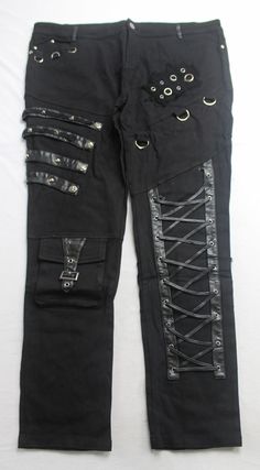 Devil Fashion Men's Punk Lace Up Leg Trouser Pants BE5 Black Size 4XL (US 50) New with tags Waist (Across): 22in Inseam: 33in I strive for excellence in customer service and to create and maintain a reputation of trust with customers Please feel free to ask any question that you have, before and after the auction ends Customer service hours are Monday-Friday 8AM-4PM and we will generally respond to you within 24hrs. I will do my best to make your transaction as smooth as possible Fast free shipping Shipping to verified paypal address only Returns will not be accepted if tags have been removed 100% Satisfaction Guarantee Be sure to check my store regularly, as new items come in daily Don't miss your opportunity on this item; if you decide to buy later it might be gone! Loc: BE5 1709 Heavy Metal Fashion Mens, Goth Fashion Men’s, Assassin Fashion, Goth Fashion Men, Heavy Metal Fashion, Skip Beat, Goth Fashion, Trouser Pants, Monday Friday