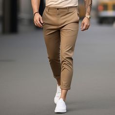 Season:Spring  Summer; Fabric:Polyester; Gender:Men's; Style:Basic,Fashion; Occasion:Holiday,Daily,Casual; Fit Type:Regular Fit; Function:Breathable,Comfort; Waistline:Mid Waist; Pattern:Plain; Design:Front Pocket; Brand:OUKU; Pants Type:Chinos,Trousers,Casual Pants,Summer Pants; Fly Type:Button; Front page:FF; Listing Date:08/07/2023; Hips:; Length:; Waist:; Fit US Size:null; Fit UK Size:null; Fit EU Size:null Men’s Chinos, Khaki Chinos Men Outfits, Shirt And Pants Combinations For Men, Khaki Pants Outfit Men, Chinos Men Outfit, Khaki Pants Outfit, Casual Summer Pants, Pants Outfit Men, Black Men Fashion Swag