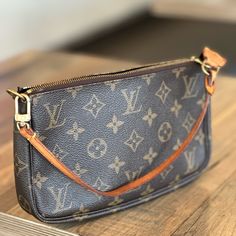 100% Authentic Material: Leather This Item Has Been Used And May Have Some Minor Flaws. Before Purchasing, Please Refer To The Images For The Exact Condition Of The Item. Lv Pochette, Mom Style, Louis Vuitton, Monogram, Handbags, Leather, Quick Saves, Color