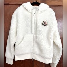 Brand New, Never Been Worn White Sherpa Hoodie. Size Medium. Stay Warm And Be Fashionable This Winter! This Gorgeous Jacket Retails New For $1185, You Save Almost $200 With Me, But I Am Open To Offers! Moncler Hoodie, Moncler Jacket, Sherpa Hoodie, Colorful Hoodies, Stay Warm, Color White, Jackets & Coats, Jackets For Women, Size Medium