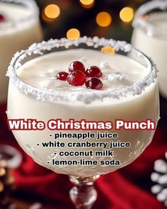 white christmas punch recipe with cranberry juice and coconut milk