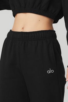 We’re all about the Accolade Sweatpant — it’s a super soft, leveled-up classic with a chrome Alo logo detail and powerful, performance tech for studio & street. Wear it in cold weather with a bold jacket and transition to warmer weather with slides. Super-soft diagonal French terry For chill time or to-and-from Designed to work from studio to street Wear-tested by our in-house team for the perfect fit Accolade Sweatpant in Black, Size: XL | Alo Yoga® Black Activewear With Elastic Waistband For Lounging, Black Joggers With Elastic Waistband For Loungewear, Black Activewear For Lounging With Elastic Waistband, Black Activewear For Lounging, Black Athleisure Joggers For Lounging, Black Sweatpants With Elastic Cuffs For Loungewear, Black Sweatpants With Elastic Cuffs For Leisure, Black Sweatpants With Elastic Waistband For Loungewear, Casual Black Activewear For Lounging