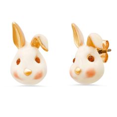 TAI JEWELRY Earrings Enamel Bunny Studs Whimsical Earrings, Soft Enamel, Special Occasion, Hand Crafted, Everyday Wear, Charms, Stone