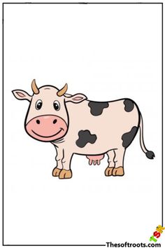 #drawing #drawingforkids Cow Drawing Ideas, How To Draw Cow, Draw Cow, Cow Drawing Easy, Draw A Cow, Cow Cartoon Images, Cow Sketch, Cow Skull Decor, Cow Illustration