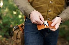 Our rustic leather compact wallets are practical, unadorned, and proudly made in the USA. Each is crafted from full grain cowhide and precision stitched. The Helko Werk crown is burn stamped impressively on the top side. No excessive lining, snaps, or plastic sleeves are used. The leather is soft and pliable, and will begin developing a saddle tan patina in a matter of weeks. This wallet is compact, slim, and designed mostly for carrying cards, and some cash.DimensionsOpen: 5" x 4"Folded: 4" x 2 Leather Trifold Wallet With Waxed Finish, Leather Trifold Wallet With Waxed Finish For Everyday Use, Rustic Bifold Wallets For Everyday Use, Hand Tooled Leather Wallets For Everyday Use, Hand Tooled Leather Trifold Wallet For Everyday Use, Leather Trifold Wallet Hand Tooled For Everyday Use, Leather Hand Tooled Trifold Wallet For Everyday Use, Canvas Log Carrier, Handmade Leather Wallet